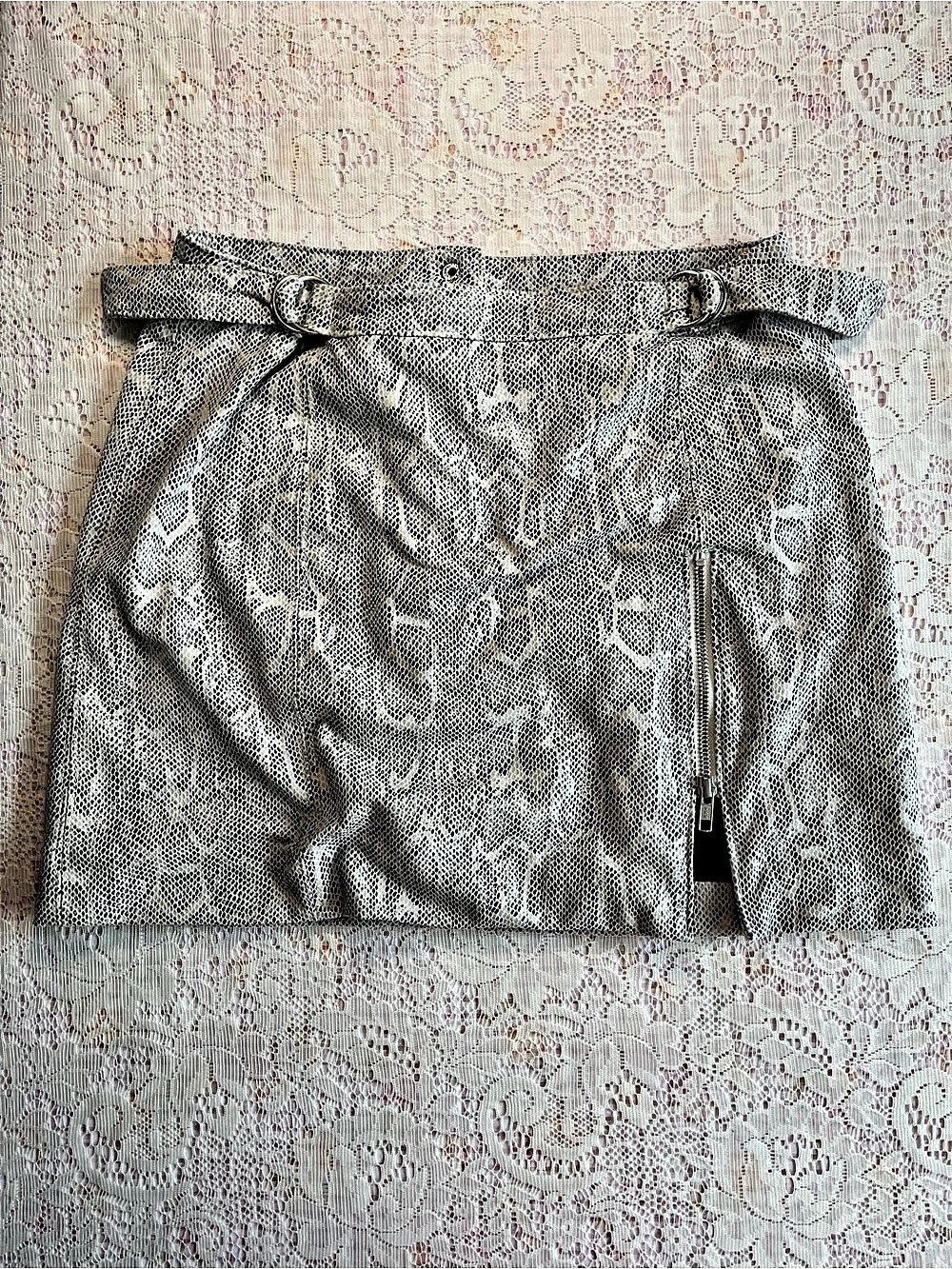 Free People Snakeskin Print Mini Skirt US 6